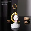 Creativo mini portatarjetas de astronauta para enviar a amigos regalos portafotos de astronauta notas mensaje adornos pequeños de escritorio