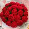 Paquete de Material de Tejido Rosa Tailandés Ramo Tejido Terminado Hecho a Mano Decoración de Flores Ramo para el Día de la Diosa Regalo