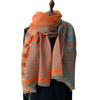 Bufanda de cachemira de otoño e invierno 2022 para mujer, estilo coreano, con rayas geométricas, doble cara, cálida, con borlas, a la moda