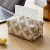 Caja de pañuelos de tela de cuatro hojas estilo Ins retro para mesa de centro de sala de estar en casa, caja de pañuelos extraíble de jacquard, caja de pañuelos para decoración de coche