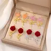 Colgante Cruz Fronteriza Rosa Roja Collar Colgante Pequeño y Exquisito Temperamento Lujo Ligero Elegante Venta Caliente Joyería que No se Desvanece para Mujeres