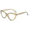Montura de gafas de mariposa transparente Mona Net, triángulo rojo, ojo de gato, lentes planas antiluz azul, montura de gafas lisa, novedad de 2022