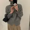 Nuevo Suéter Suave de Cuello Alto Estilo Coreano y Japonés para Mujer Otoño/Invierno 2026, Diseño Vintage con Botones, Tejido Simple para Ropa de Abrigo