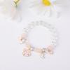 Pulseira de Cristal Cão Canela Ins para Meninas Sanrio Casal Cristal Cristal Rosa Pulseira Floral Estudante Melhor Amigo Presente