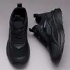 Zapatillas Deportivas Transpirables de Malla Negra 'Guerrero Negro' para Hombre, con Aumento de Altura, Suela Suave, Cómodas, Casuales, Nuevas de Otoño 2026, Transfronterizas
