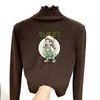 Camiseta Base de Polar para Niña con Cuello Medio Alto y Volantes Ropa Otoño Invierno Camiseta para Niños Medianos y Grandes Capa Interior Cálida Versátil Manga Larga