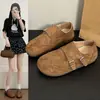Zapatos de Mujer tipo Birkenstock con Suela Gruesa, sin Cordones, Colección Primavera/Verano 2026, Nuevos, para Aumentar Altura, Estilo Perezoso, Retro, de Punta Cerrada, Pantuflas para Uso en Exteriores
