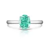 Anel Europeu e Americano Transfronteiriço de Pedra Colorida com Corte Flor de Gelo Ovo de Pombo para Mulheres, Fashion e Simples, Anel de Diamante de Alto Carbono Brilhante, Transmissão ao Vivo