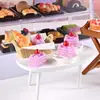 Miniatura de resina para brincar de comidinha bolo de morango tridimensional cola de creme material diy acessórios de resina acessórios para casa de criança