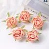 Flor Artificial Flor de Rosa de Té con Borde Enrollado Corona Material para Manualidades Accesorios para Sombrero de Paja Hanfu Flor Falsa de Gama Alta Realista