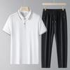 Verano Nuevo Polo de Manga Corta de Seda de Hielo para Hombre Transpirable de Secado Rápido Camiseta con Solapa Traje Deportivo Casual para Papá
