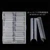 Arte de Uñas Uñas 120 Piezas Caja Molde para Uñas de Extensión de Cristal con Papel de Escala Bandeja sin Papel Modelo Pegamento para Extensión Molde Transparente para Uñas