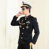 Capitán Marinero Uniforme Azul Marino Marino Jefe Crucero Traje Negro Chaqueta de Primavera y Otoño Mono de Actuación en Bar