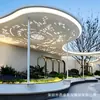 Gazebo de Paisaje de Acero Inoxidable Hecho a Medida Pasillo Largo Pabellón de Parque Plaza Estructura de Acero para Exteriores Gazebo Metálico con Forma Especial Fabricante