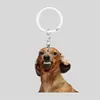 Llavero de Acrílico de Cachorro de Dibujos Animados Transfronterizo 2D para Vacaciones Colgante Plano para Actividad Regalo Pequeño Colgante Creativo para Mochila