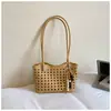 Shuai Mi Home 2026 Modelo Nuevo Cesta Tejida Minimalista de Color Sólido Hueca Estilo Cesta Bolso de Hombro para Mujer