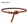 Cinto de Fivela Redonda para Mulheres, Cinto de Couro Vintage Casual Fino Amarrado, Cinto Decorativo Estilo Coreano para Vestido, Venda Quente Taobao