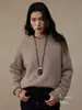 Conforto em Primeiro Lugar "Tecnologia de Escovação da Lã" Tricô Gola Redonda Fio Floral Solto Suéter Outer de Alto Padrão para Mulheres no Inverno