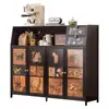 Aparador para Uso Doméstico, Gabinete de Almacenamiento Integrado para Montar en la Pared para Sala de Estar, Cafetera Estilo Vintage, Gabinete de Almacenamiento Multifuncional para Cocina