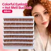Cílios postiços segmentados de grande volume DIY marrom natural diários espessos fáceis de aplicar 40D cílios de cola quente transfronteiriços