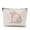 Bolsa de Cosméticos para Mujer Serie Alfabeto Inglés Impreso Densamente, Bolsa de Almacenamiento de Mano para Cosméticos y Joyería, Impermeable