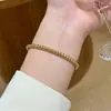 Novo Produto, Série de Aço Titânio Não Desbota, Pulseira de Bambu Brilhante para Mulheres, Fashion e Luxo Leve, Pulseira com Fecho Banhado a Ouro Real 18K