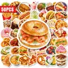 Compra Directa Transfronteriza de 50 Pegatinas de Comida Estilo Occidental: Pan, Postres, Hamburguesas, Sushi, Ramen, Pegatinas Decorativas Impermeables para Diarios