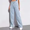 Aliexpress Amazon Pantalones Rectos Sueltos Jeans Lavados Moda Retro para Mujer Pantalones Casuales Versátiles Transfronterizo