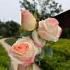 3 Cabezas de Rosas de Borde TostadoDos Flores Una Yema Decoración de Boda Accesorios para Pared de Flores Guía de Camino Fotografía Graduación Ramo de Mano