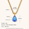 Collar Europeo y Americano Transfronterizo de Cadena Torcida de 2 mm con Colgante de Gota de Agua, Joyería Simple de Lujo Ligero, Acero Inoxidable Chapado en Oro de 18K para Mujer