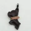 Chaveiro de Filhote de Couro Genuíno Feito à Mão Cordão Anti-Perda Pingente Chaveiro de Carro Bulldog Francês Chaveiro de Corda Trançada
