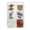 Set de Joyería Navideña para Uñas de 6 Compartimentos Accesorios Pequeños Árbol de Navidad Estéreo Copo de Nieve Navideño Transparente Diamantes de Uñas de Resina