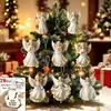 Adornos Colgantes de Madera Planos 2D de 8 Piezas Set de Colgantes Festivos de Navidad Regalo de Año Nuevo Decoración del Hogar
