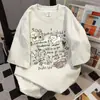 Camiseta de Manga Corta Gris Claro con Estampado de Letras de Cachorro Divertido Nuevo Verano 2025 Versátil Divertido Estilo Universitario