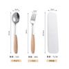 Juego de Cubiertos de Acero Inoxidable Haya Cuchillo, Tenedor y Cuchara Vajilla Restaurante Hogar Mango Aislado del Calor Palillos Palillos y Cuchara Juego de Tres Piezas