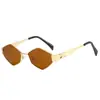 Gafas de Sol Retro Francesas con Marco Metálico en Forma de Rombo Arco del Triunfo para Mujer Estilo Callejero Estilo Sexy Gafas de Sol de Celebridad de Internet Aspecto Moderno y Adelgazante-