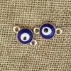 Conector para Pulseira Olho Turco Azul Godma Devil's Eye K Dourado Plástico Dupla Pendurada Simples Pendurada Redondo