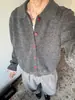 Cárdigan de punto retro con solapa estilo americano, suéter casual de ajuste holgado para hombre, prenda exterior versátil y discreta de color liso, estilo cleanfit