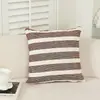 Nova fronha de almofada listrada em tecido chenille para tatami de casa, design simples para sala de estar, sofá, quarto e casa de hóspedes
