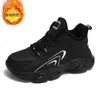 Zapatos de Algodón para Deportes de Otoño e Invierno para Hombre, de Cuero, Estudiante, Suela Gruesa, Casuales para Correr, Resistentes al Desgaste, Forrados de Felpa, Tallas Grandes, Zapatos de Papá