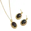 Cadena para Clavícula de Comercio Exterior Transfronterizo Cadena de Nicho Popular entre Celebridades de Internet Collar Imitación Turquesa Agrietada Juego de Pendientes de Lujo Ligero de Alta Gama para Mujer