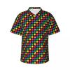 Camisa de praia neon com estampa digital de comércio exterior, camisa havaiana casual com estampa de leopardo, camisa masculina plus size, manga curta