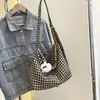 Bolsa Cruzada de Cuadros de Influencer Ins Coreana para Mujer Verano 2026 Nuevo Fresco Chic Japonés Estudiante Bolso de Hombro Único Tipo Empanada