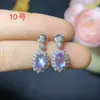 Aretes de plata de ley con incrustaciones de piedra lunar azul natural para mujer parte superior súper excelentes parte inferior de plata de ley hipoalergénicos sin decoloración