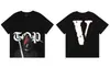 Camiseta de Manga Corta para Hombre 2024 Mismo Estilo que Wang Yibo Oversize Unisex Pareja Colaboración con Amazon Big V Verano