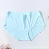 Xiaotianer 6006 nova calcinha feminina de seda gelada sem costura, peça única, cintura confortável