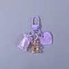 Llavero de Oso de Caramelo Corazón Colorido Llavero de Cuentas DIY Accesorios Colgante Decorativo Versátil Venta al por Mayor