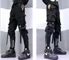 Overoles transfronterizos para hombre hip hop pantalones funcionales tipo paraguas moda ins marca pantalones con tobillo atado con cinta