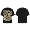 Saint Vintage Streetwear Americano Camiseta Holgada Vtg de Manga Corta para Hombre Camiseta Estampada Letra Retrato Camiseta Street