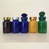 100 120 150 200ml botella de producto para el cuidado de la salud botella de plástico PET botella para empaque de tabletas de calcio cápsulas botella con tapa abatible botella vacía